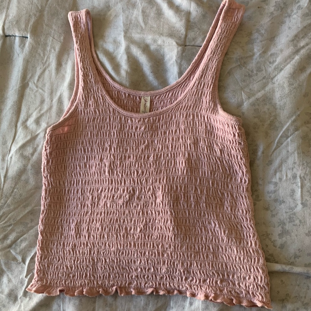 Pink cropped tank top